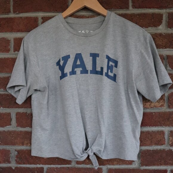 YALE * knotted t-shirt * Size Small * Gray * - Picture 1 of 8